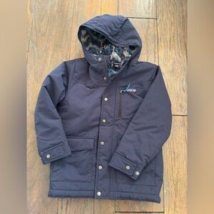 Patagonia Boys Infurno Coat with Hood in Navy Size Small 7-8